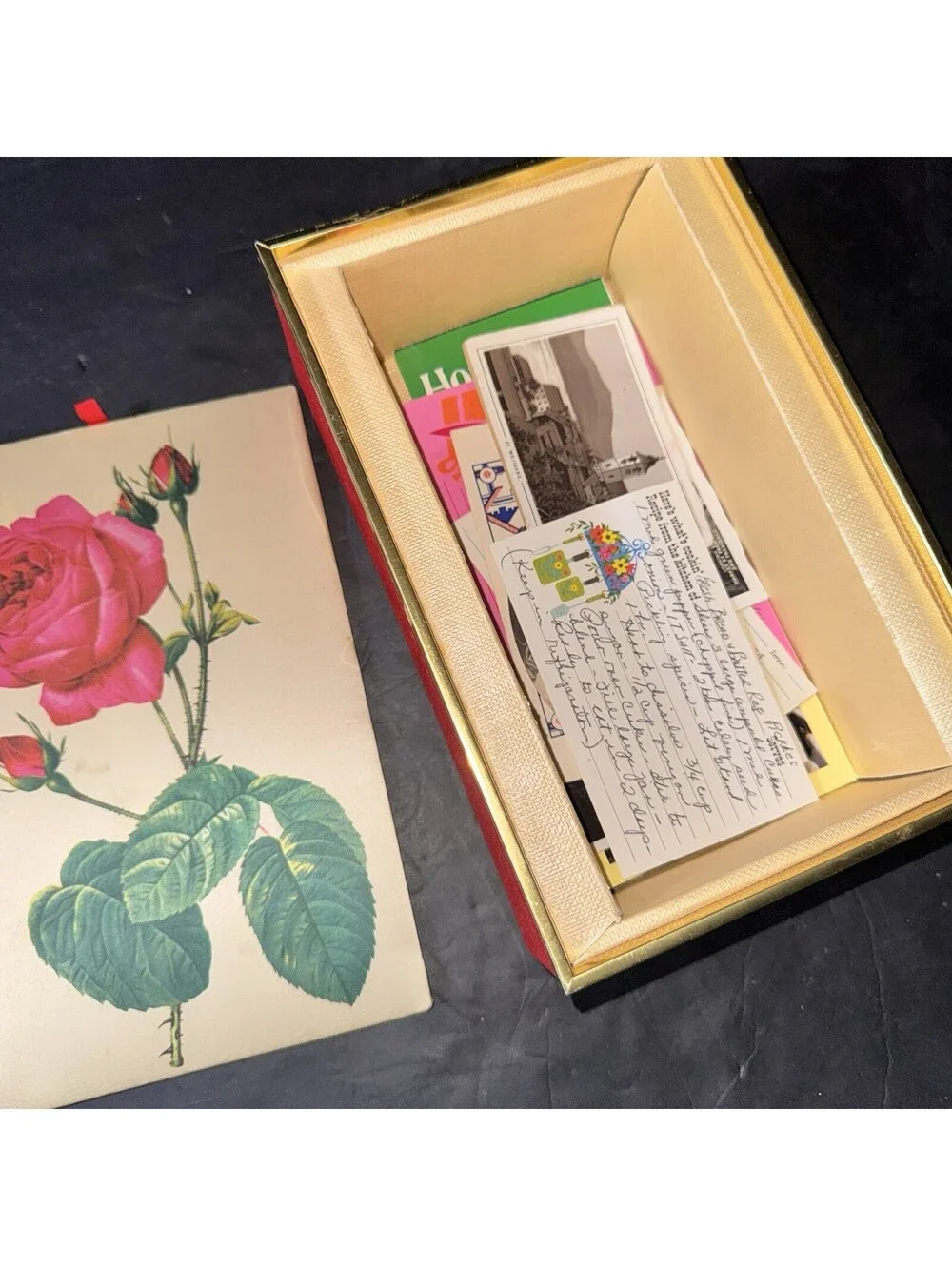 Vintage Ephemera Lot Photos Postcards Recipe Cards Keepsake Box Memories